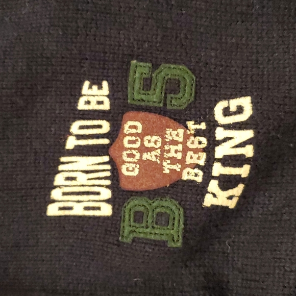 Brums Brand Knit Hoodie Sweater Navy/Gray Boys Size 8 - Picture 4 of 4